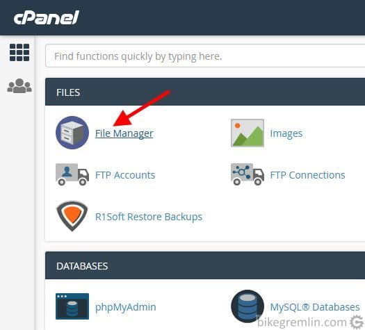 Select “File Manager” from cPanel main menu Picture 2