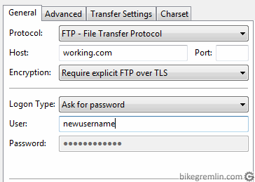 An example of a FTP setup Picture 17
