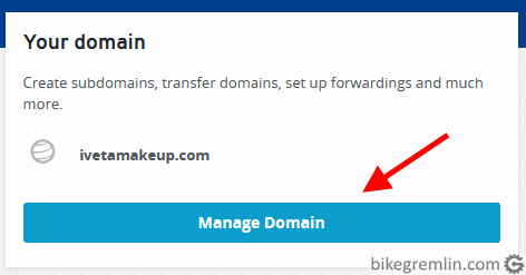 Click on “Manage Domain” Picture 1