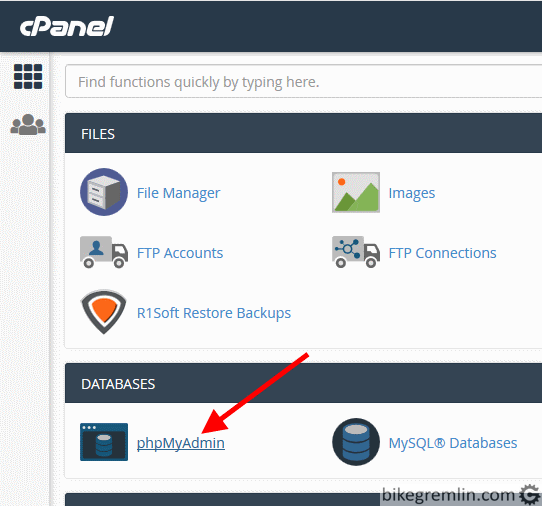 Click on phpMyAdmin in cPanel – simple as that :) Picture 14