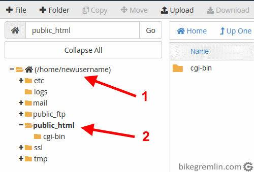 Home directory (1) and the directory where we confirmed the domain is placed (2) Picture 14