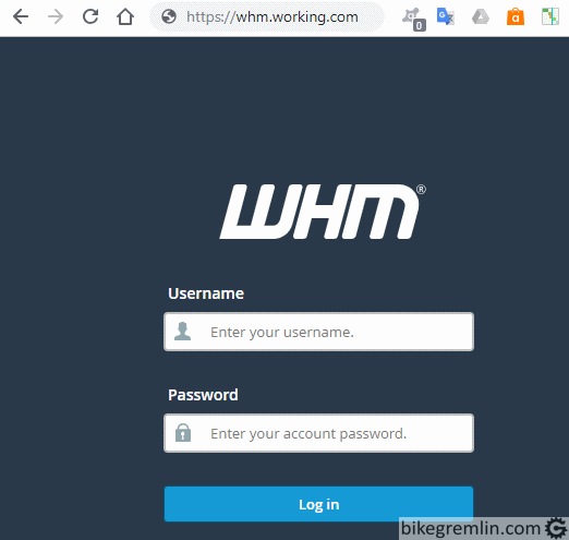 Log in to Web Host Manager (WHM) Picture 1