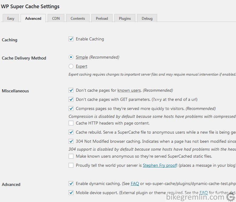 Advanced setup options