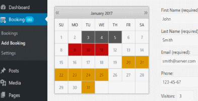 Booking Calendar plagin uz keširani WordPress sajt