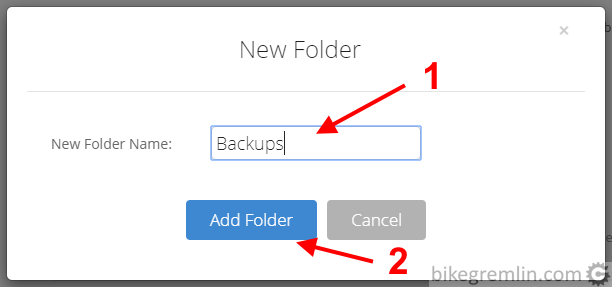 Unesite ime direktorijuma (1) Kliknite "Add Folder" (2) Slika 4