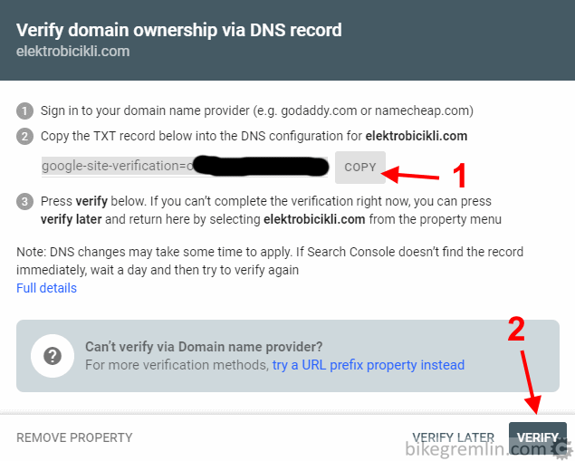 Verification code you should copy (1) DON'T click "VERIFY" (2) until you finish the steps explained below. Picture 2