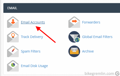 Open cPanel's e-mail options Picture 1
