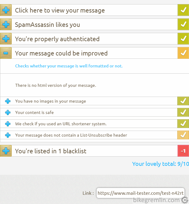 mail-tester.com test results Picture 9
