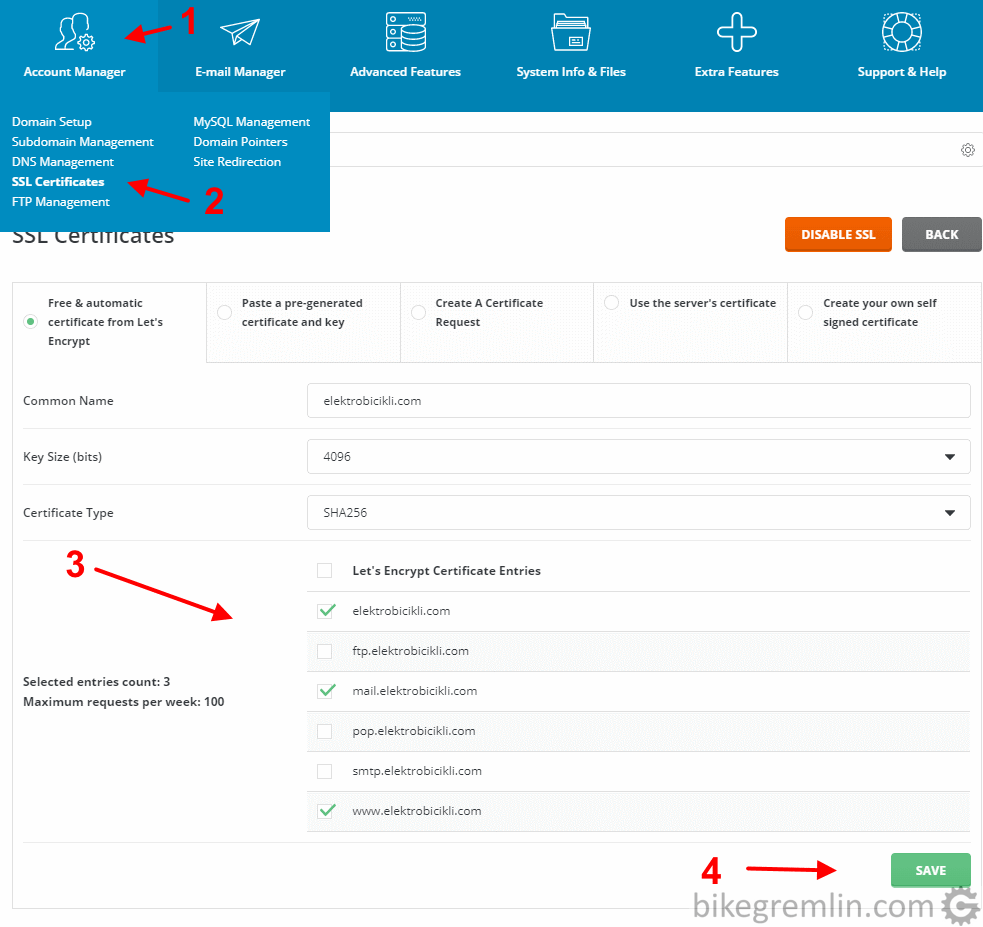 Izbor pod-domena koji će se koristiti i instaliranje Let's Encrypt SSL/TLS sertifikata