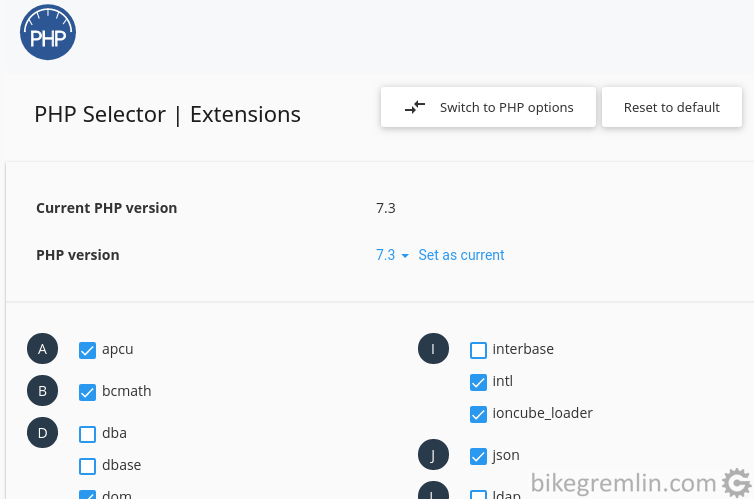 PHP Selector options