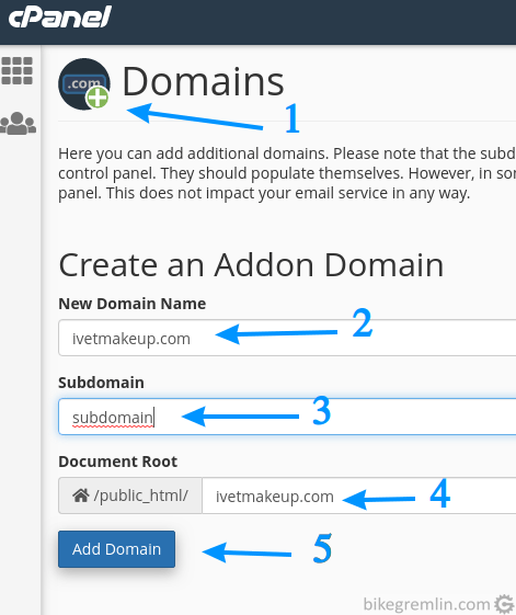 Adding domains using MXroute control panel Subdomain has to be added, whether you need it, or not.