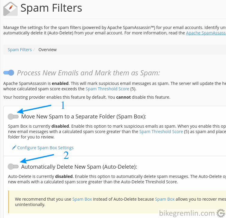 To be sure you receive all the emails to your integrated email client, you can disable (at your responsibility) your spam filters, then sort it out yourself