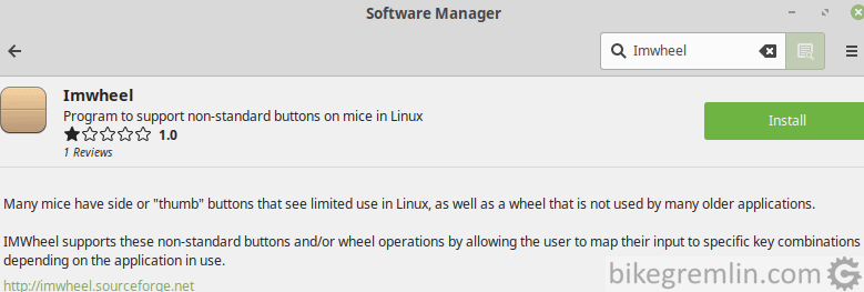 Installing Imwheel using Linux Software Manager