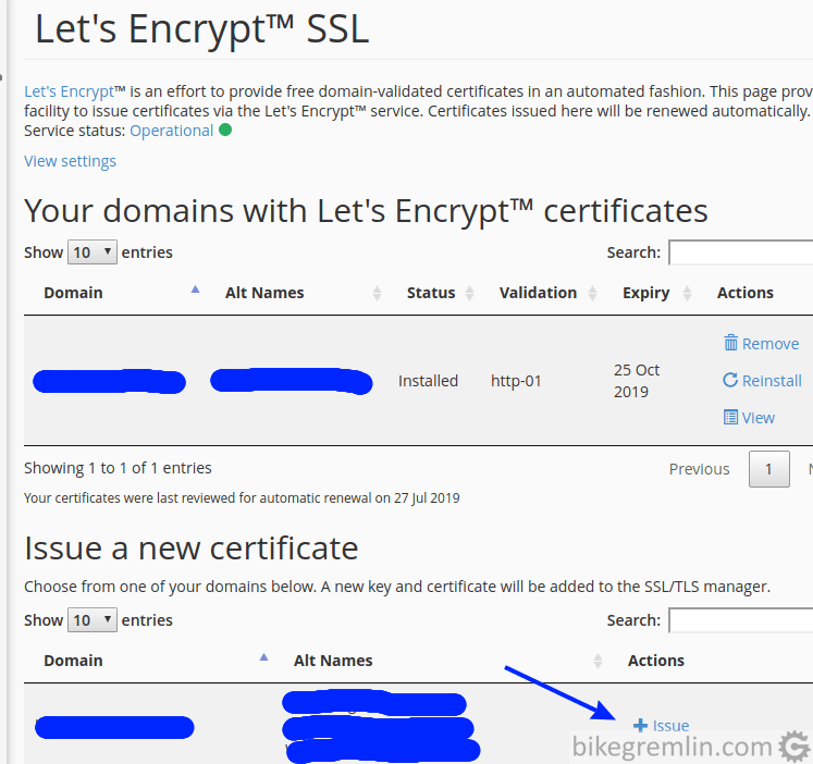 Let's Encrypt plugin for SSL/TLS certificate installation