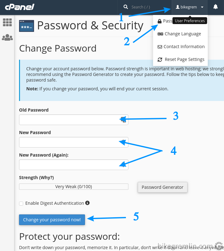 MXroute promena lozinke - isto kao i kod svakog cPanel-a