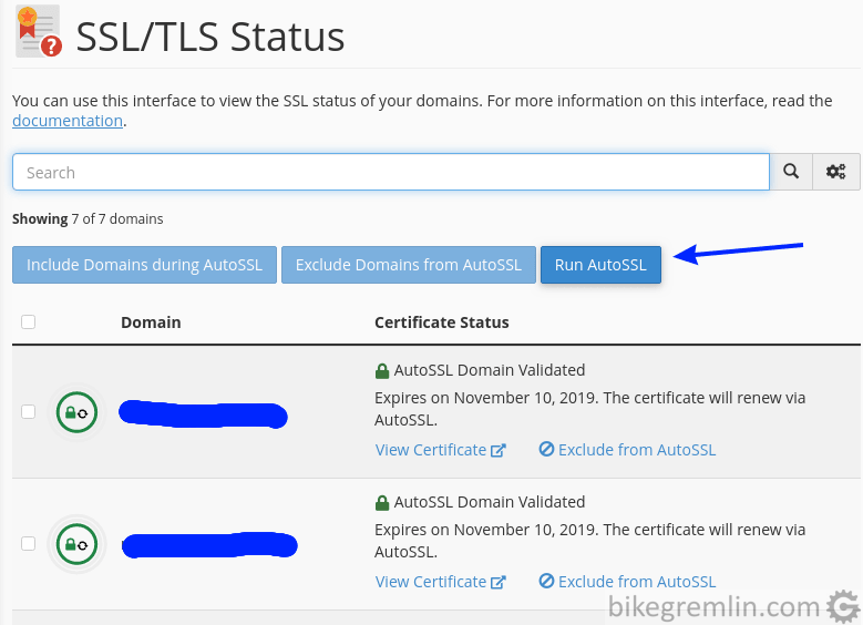 cPanel's certificate installation tool, used with Gnu Host