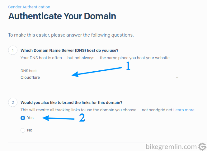 Biranje DNS hosta i da li da se skloni SendGrid oznaka