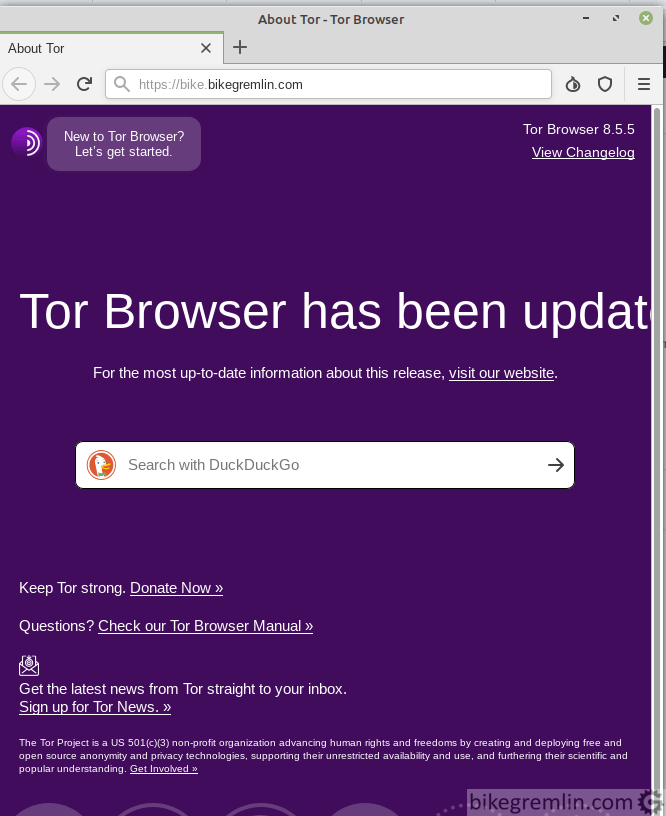 TOR Browser successfully launched