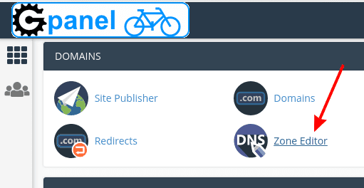 Kliknite na "Zone Editor", u "DOMAINS" odeljku