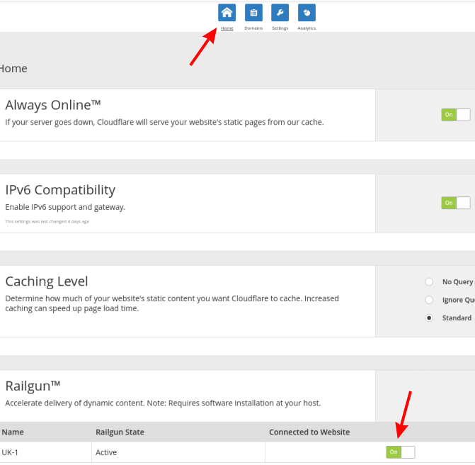 Activating Cloudflare Railgun from cPanel