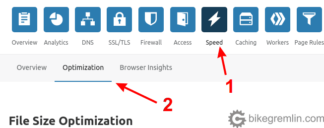 Kliknite na "Speed" opciju u glavnom meniju, a zatim na "Optimization"