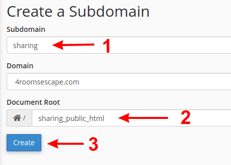 Creating a subdomain in cPanel
