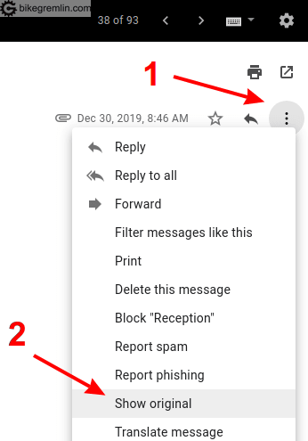 Provera zaglavlja mejla u Gmail-u