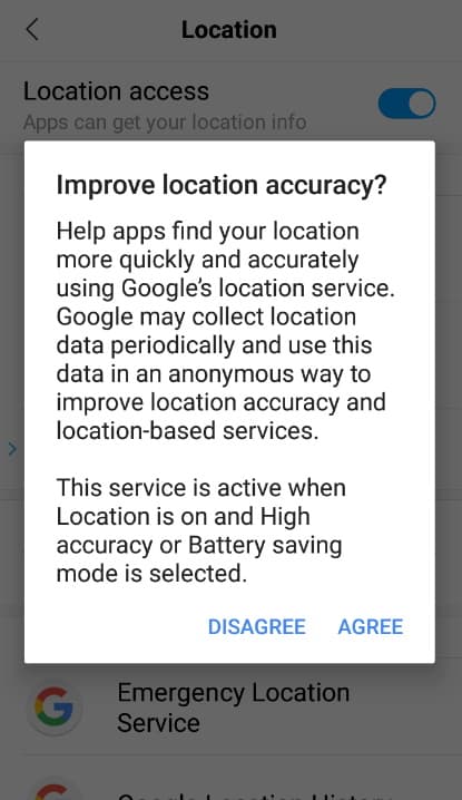 Google location service