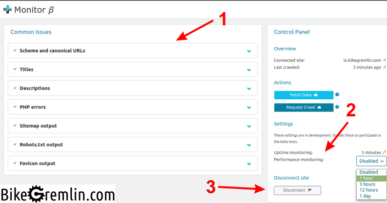 TSF's Monitor extension setup