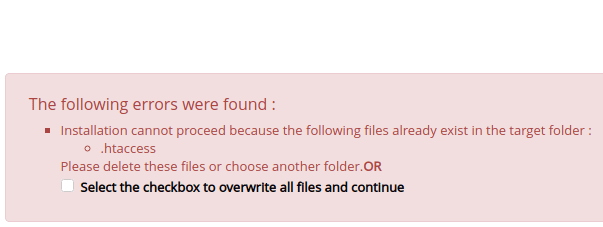 Directory not empty error