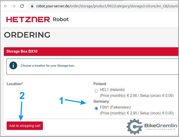 Izaberite željenu lokaciju svog Storage Box-a