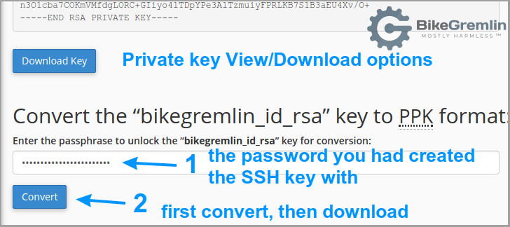 Kreiranje PPK verzije ključa