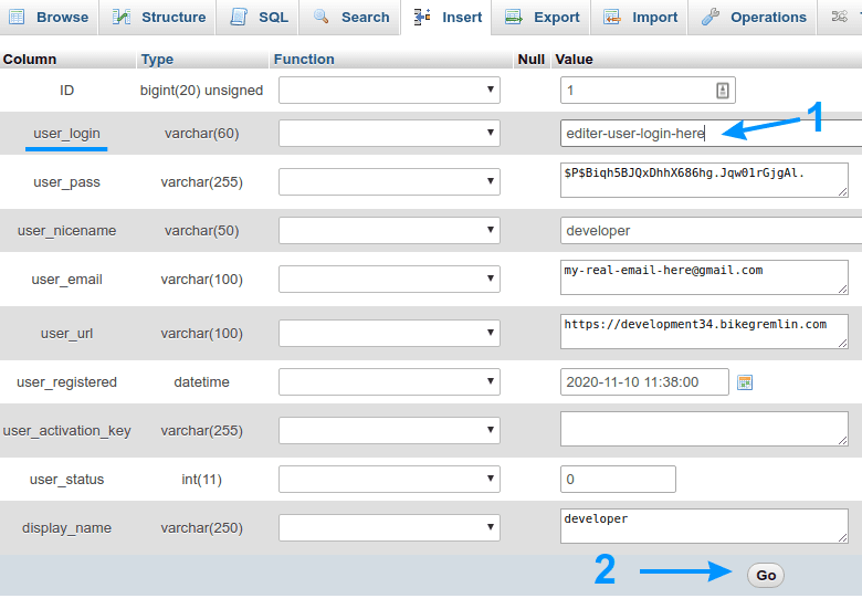 Unesite novo ime za login korisnika, tako da nije ni nalik na "display_name" ili "user_nicename"