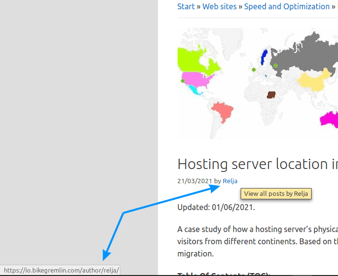 Login korisničko ime autora članka se vidi u donjem levom uglu ovde