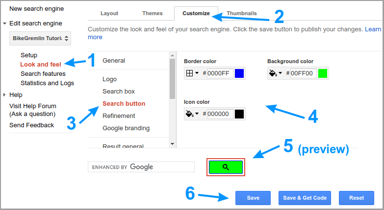 Customizing the Programmable search button