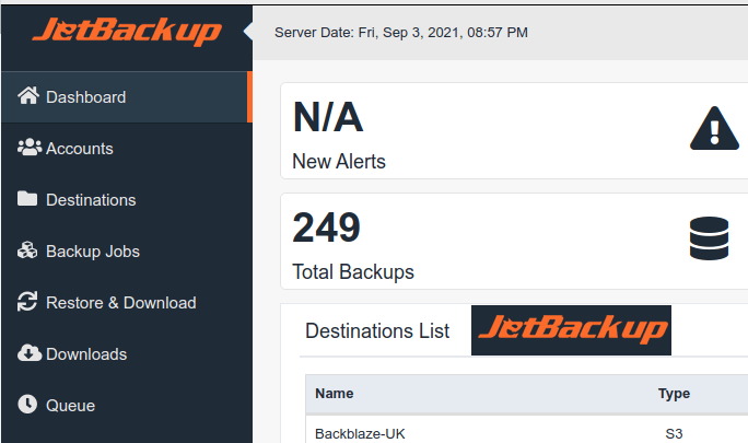How to configure automated account backups with JetBackup