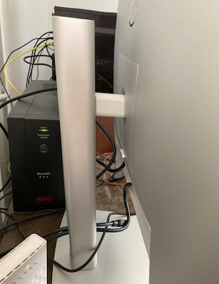 Dell UltraSharp U2722D cable management options (I know, my desk's a mess - but that's not Dell's fault :) )