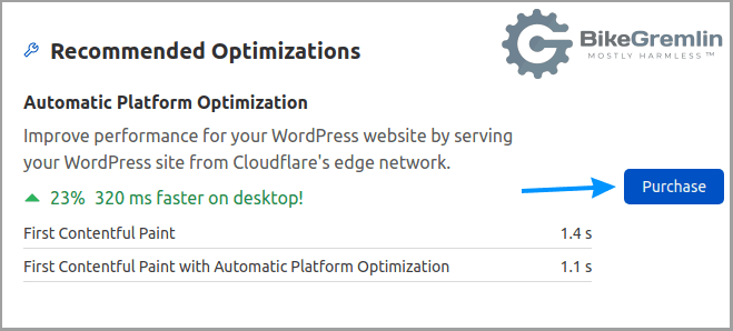 Opcija za kupovinu Cloudflare WordPress APO