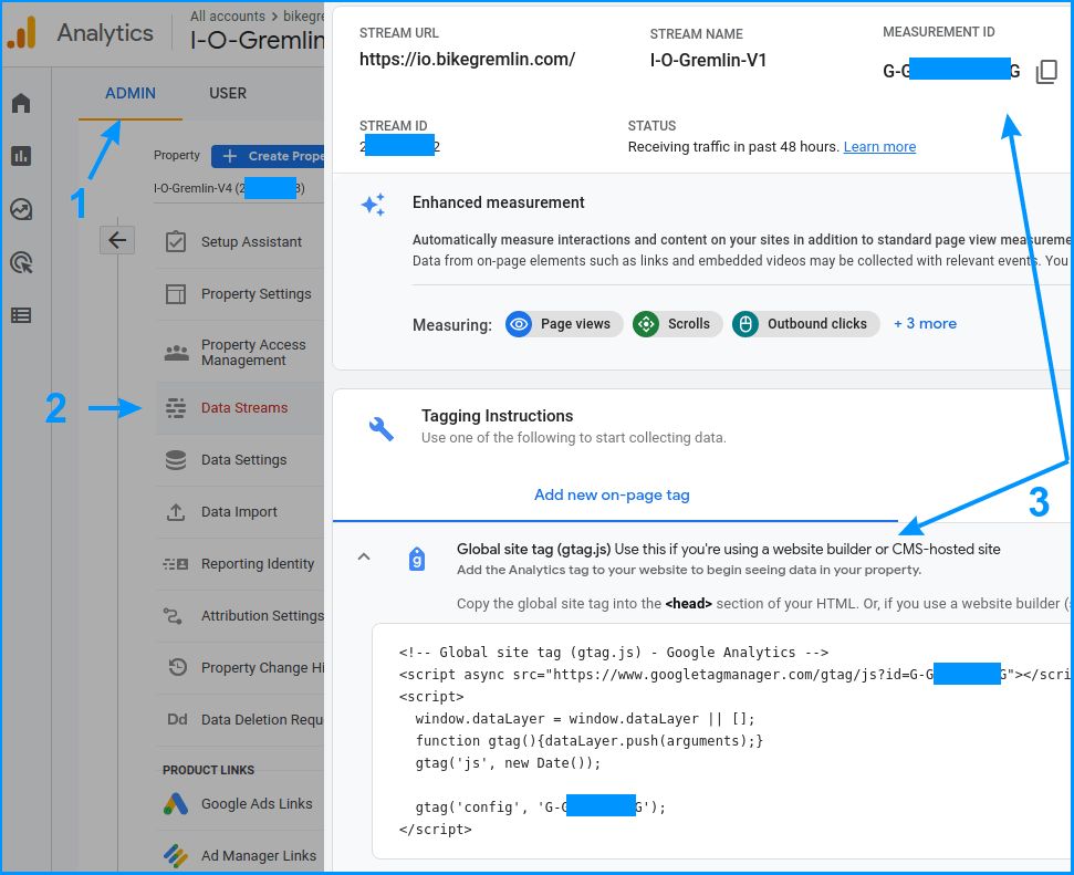 Google Analytics V4 tracking code