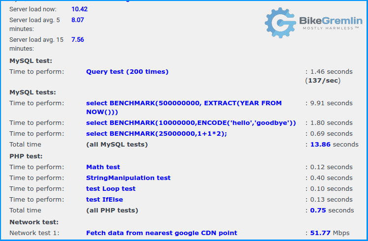 Basic DB performance speed tests - MDDhosting