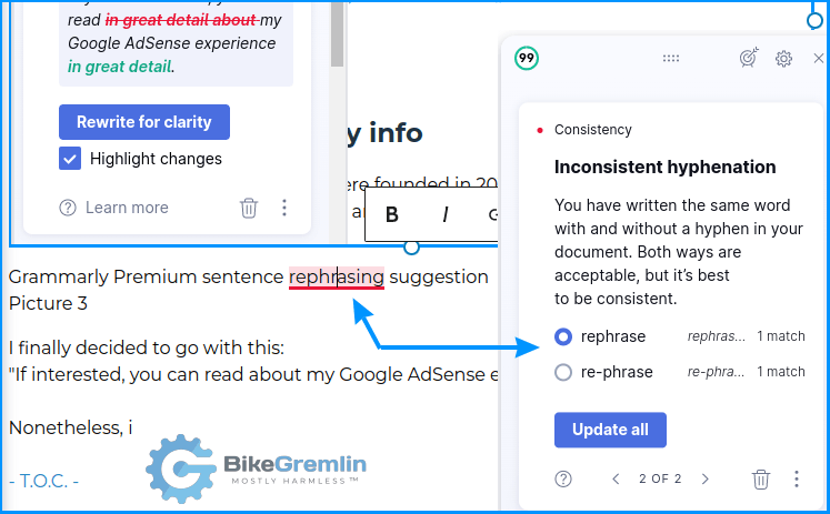 Grammarly hvata moje nedoslednosti (kao neki trolovi :) )