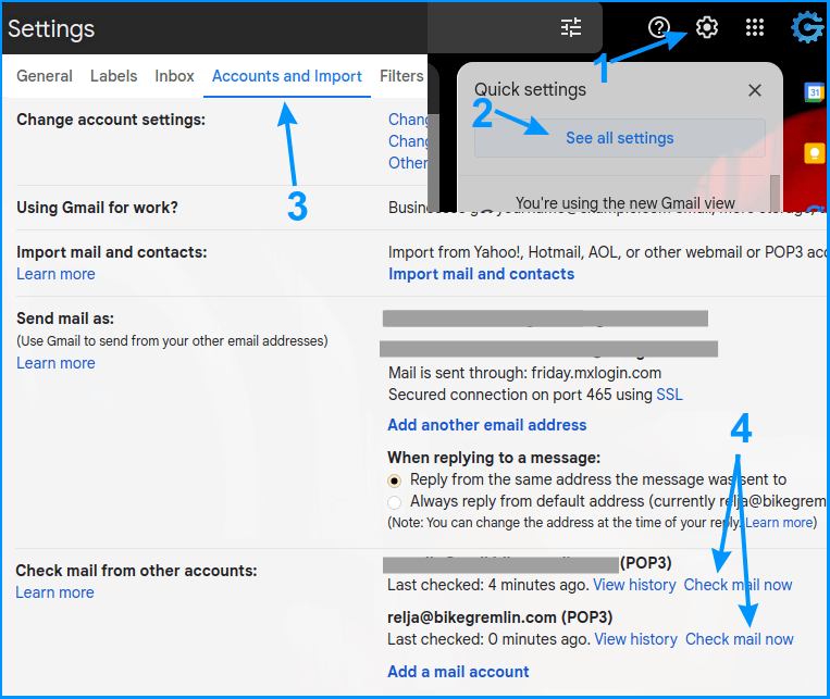 "Ordering" Gmail to fetch your domain emails immediately