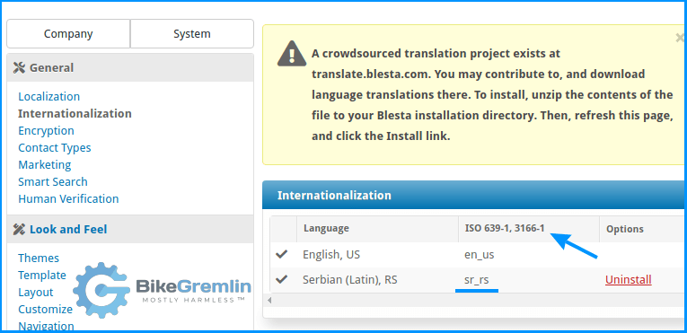 Blesta language packs - with ISO 639-1 and 3166-1 language codes