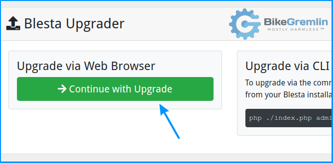 Updating/upgrading Blesta, step one