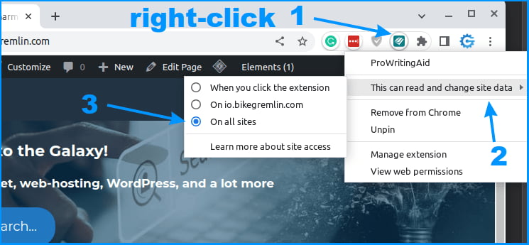 Activating the ProWritingAid browser extension when you want to