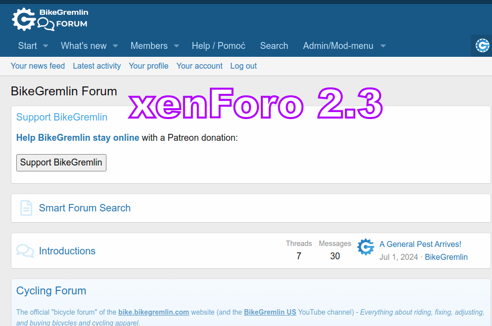 xenForo 2.3 version specifics and update/upgrade