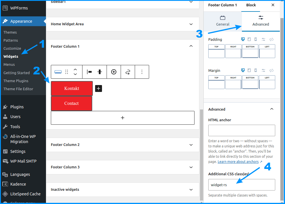 Adding my custom langauge code to a widget ("widget-rs" is for Serbian, and "widget-en" for English as per my custom CSS code)