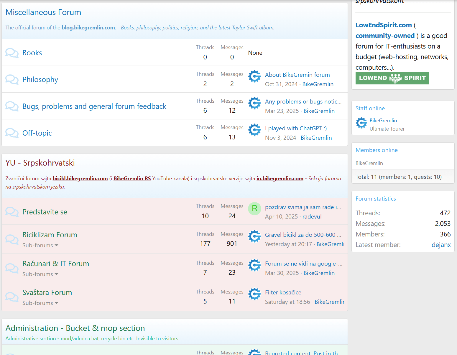 XenForo custom colour styles for different sections