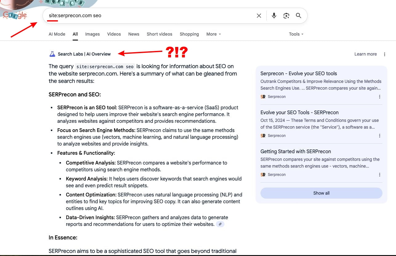 Gugl pretraga koja forsira AI rezultate