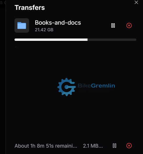 Filen.io many small files transfer speed